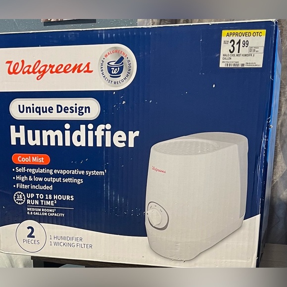 Walgreens Cool Mist Humidifier High & Low Settings Run Up To 18 Hours New In Box - Picture 2 of 5
